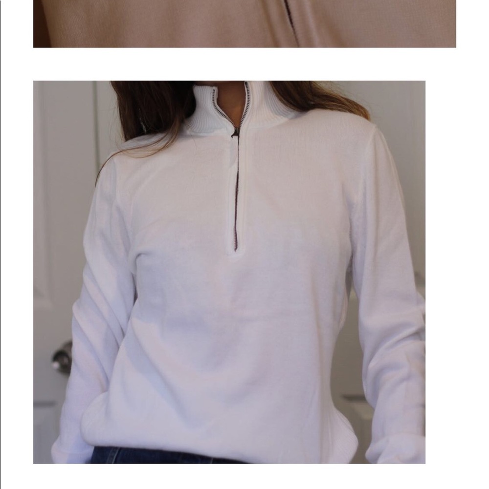 🌈3 for $15 SALE✨ Foxcroft White Light Zip Sweater